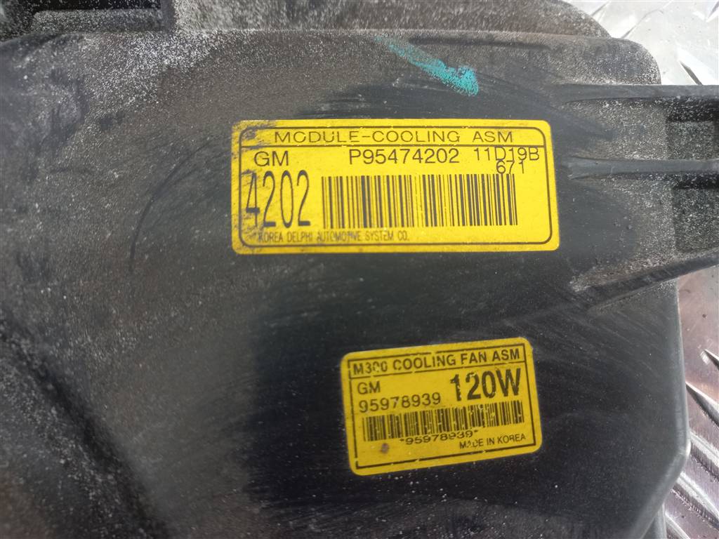 вентилятор охлаждения CHEVROLET  SPARK 1.0 MT (67 л.с.)Spark  M300 (2009—2016) Хетчбэк 95978939, 7420 рублей, Москва