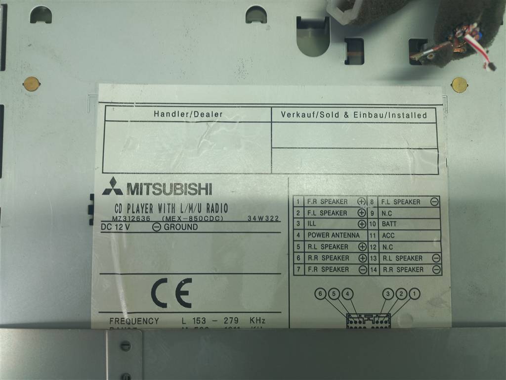 магнитола MITSUBISHI PAJERO SPORT  MZ312636, 2130 рублей, Москва