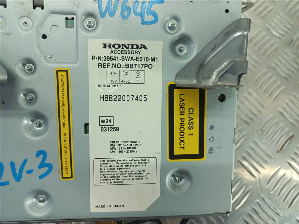 магнитола HONDA CR-V  39541SWAE010, 13050 рублей, Москва