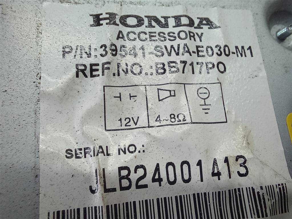 магнитола HONDA CR-V 2.0 4WD MT (150 л.с.)CR-V  III (2006—2009) Внедорожник 39541SWAE030M1, 8680 рублей, Москва