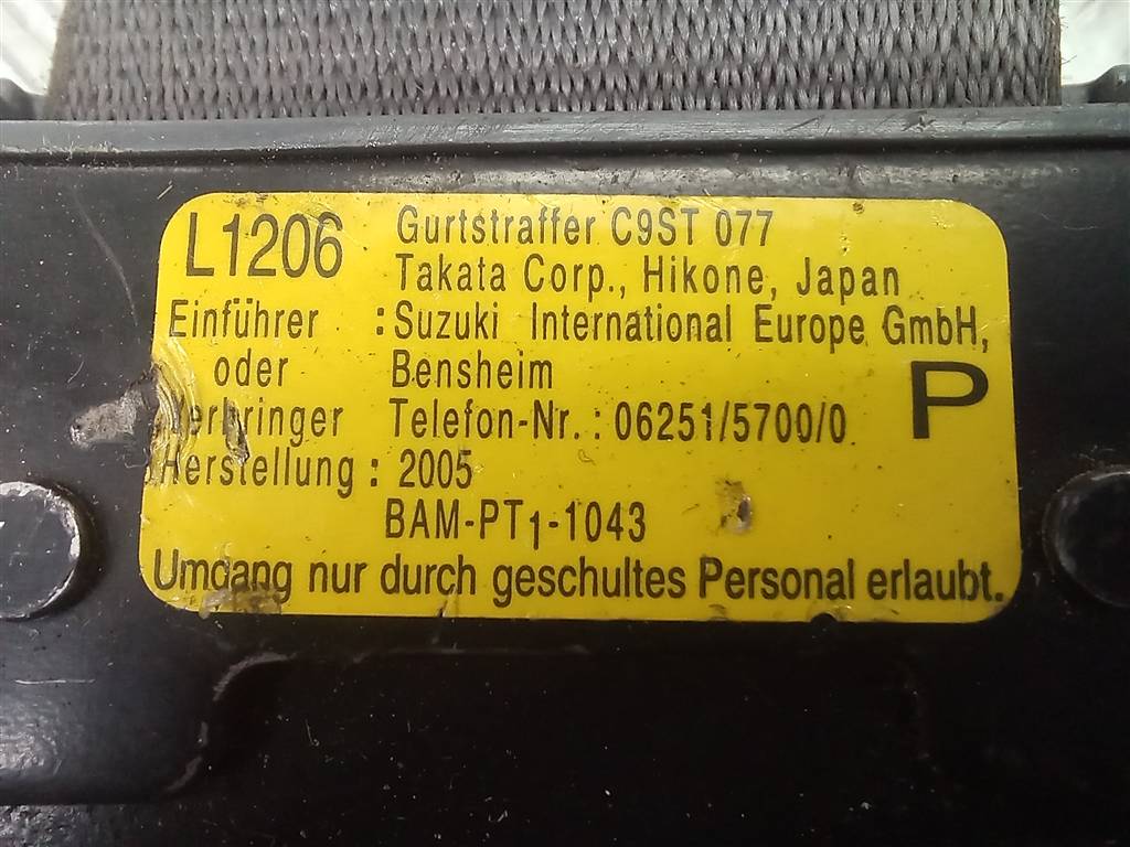 ремень безопасности SUZUKI LIANA 1.6 MT (106 л.с.)Liana  I рестайлинг (2004—2008) Универсал 8490255G31ED3, 2700 рублей, Москва