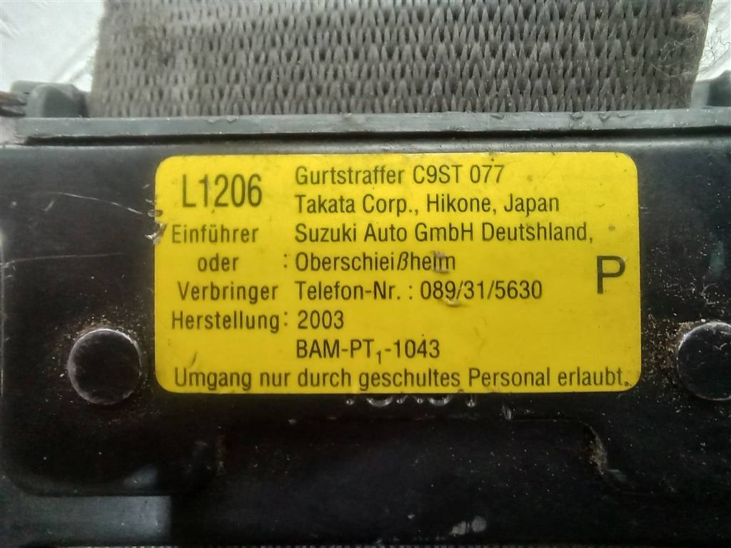 ремень безопасности SUZUKI LIANA 1.6 MT (106 л.с.)Liana  I рестайлинг (2004—2008) Универсал 8490155G21ED3, 2130 рублей, Москва