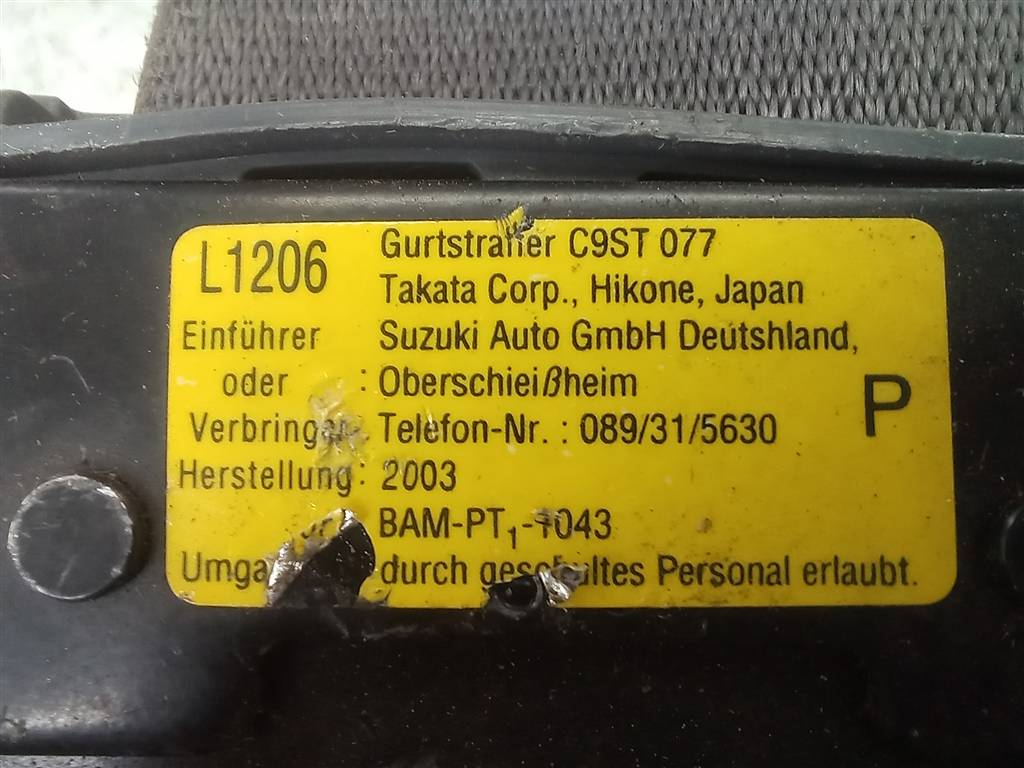 ремень безопасности SUZUKI LIANA 1.6 MT (103 л.с.)Liana  I (2001—2006) Седан 8490155G21ED3, 2130 рублей, Москва