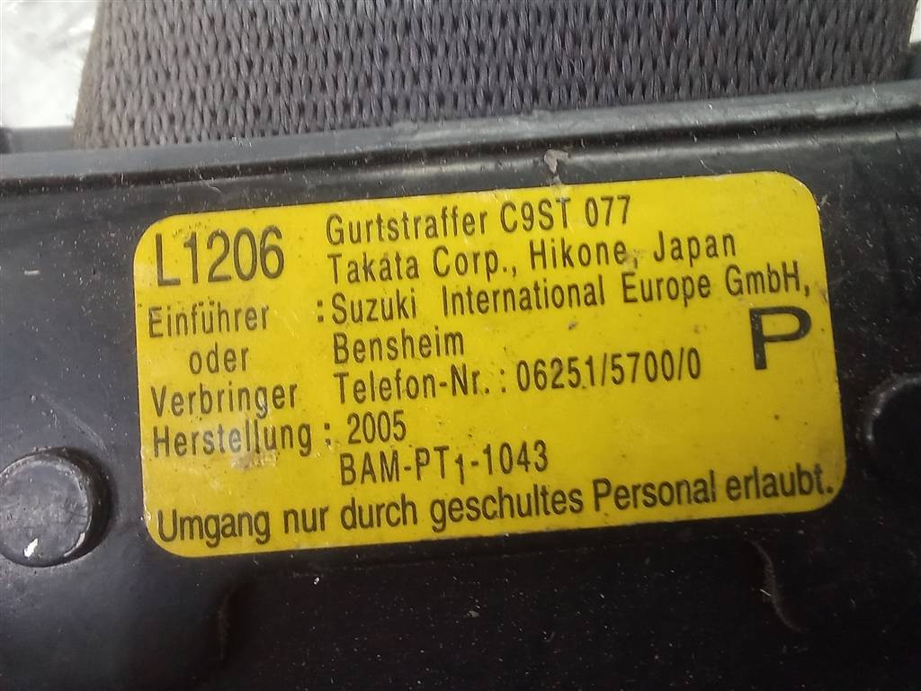 ремень безопасности SUZUKI LIANA 1.6 MT (106 л.с.)Liana  I рестайлинг (2004—2008) Универсал 8490155G21ED3, 2130 рублей, Москва