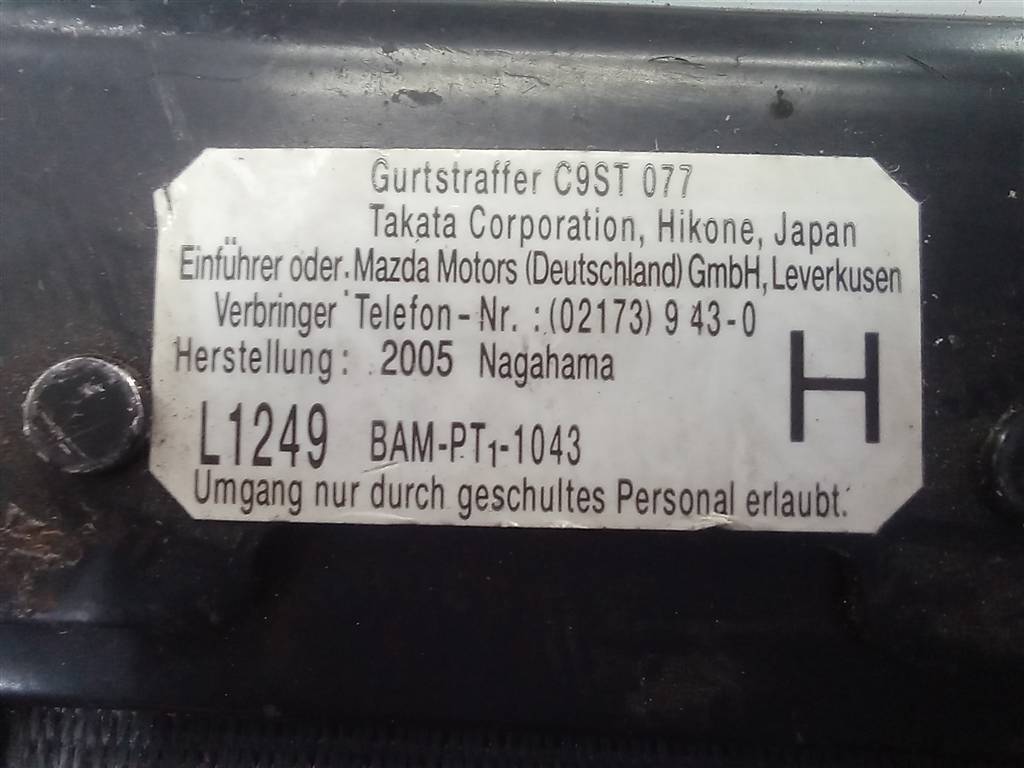 ремень безопасности MAZDA 6  GJ8A57L90A10, 1550 рублей, Москва