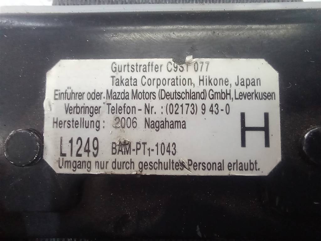 ремень безопасности MAZDA 6  GJ8A57L30A10, 1550 рублей, Москва