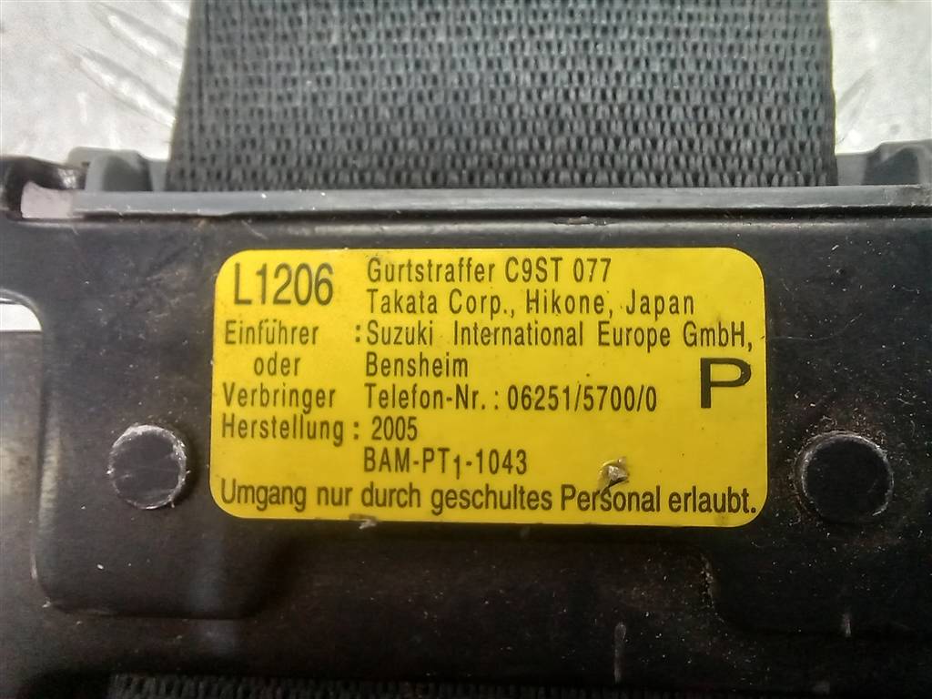 ремень безопасности SUZUKI Grand Vitara 2.0 4WD MT (140 л.с.)Grand Vitara  II (2005—2008) Внедорожник 8490265J12BHE, 2700 рублей, Москва