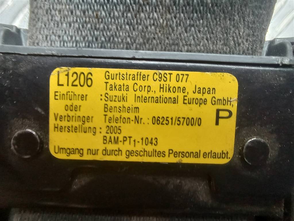 ремень безопасности SUZUKI Grand Vitara 2.0 4WD MT (140 л.с.)Grand Vitara  II (2005—2008) Внедорожник 8490165J12BHE, 2700 рублей, Москва