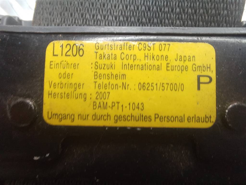 ремень безопасности SUZUKI Grand Vitara 2.0 4WD MT (140 л.с.)Grand Vitara  II (2005—2008) Внедорожник 8490265J12BHE, 2700 рублей, Москва