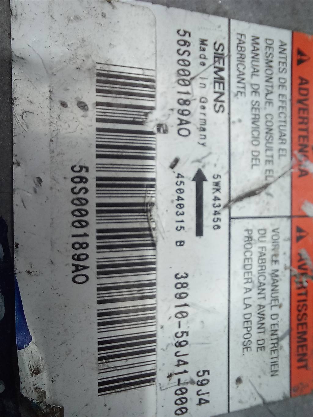 блок управления srs (air bag) SUZUKI LIANA 1.6 MT (106 л.с.)Liana  I рестайлинг (2004—2008) Универсал 3891059J41, 1550 рублей, Москва