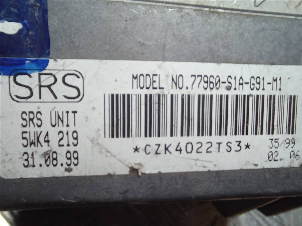 блок управления srs (air bag) HONDA Accord 2.0 AT (147 л.с.)Accord  VI (1997—2002) Седан 77960S1AG91, 1210 рублей, Москва