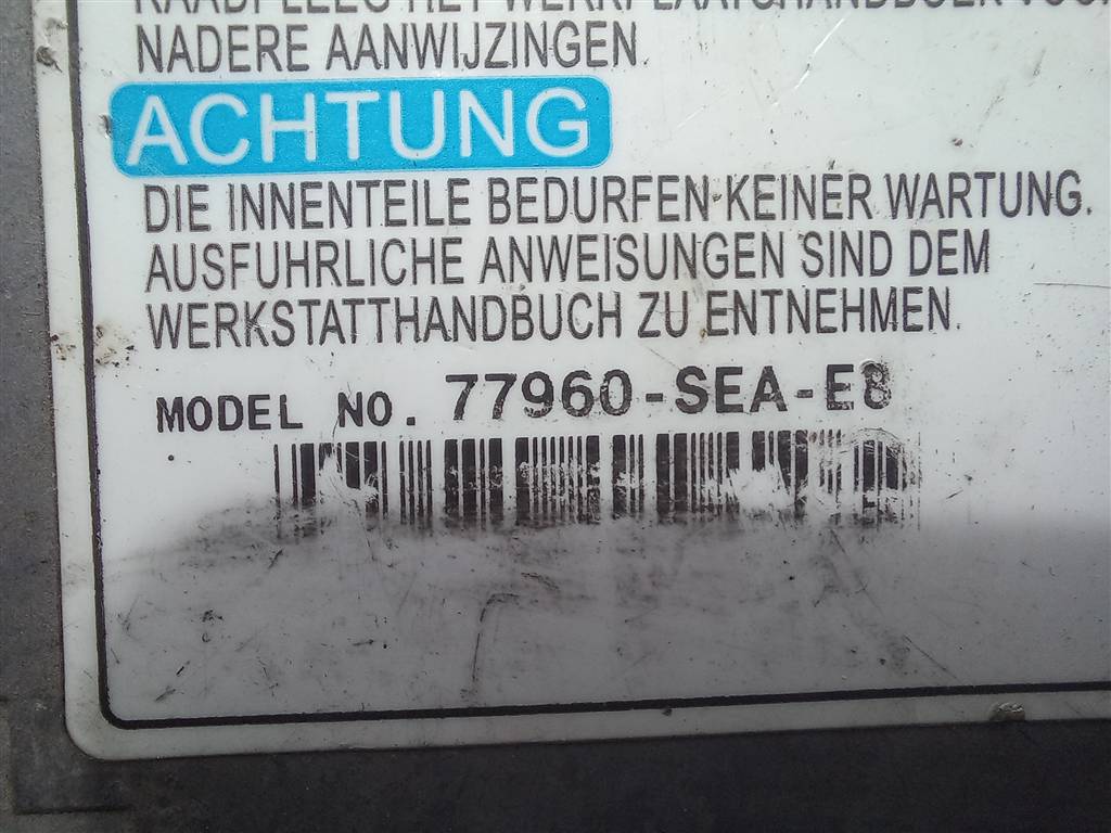 блок управления srs (air bag) HONDA Accord 2.0 AT (155 л.с.)Accord  VII (2002—2006) Седан 77960SEAE81, 1550 рублей, Москва
