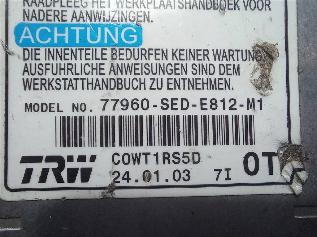 блок управления srs (air bag) HONDA Accord 2.4 AT (200 л.с.)Accord  VII (2002—2006) Универсал 77960SEDE81, 1550 рублей, Москва