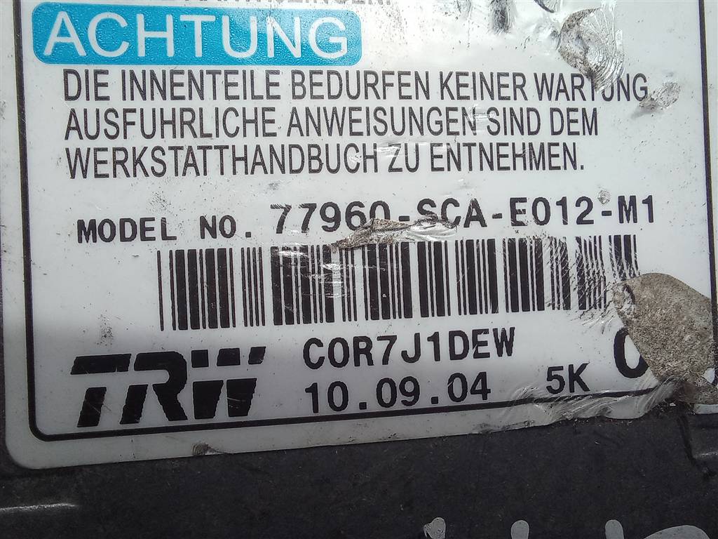 блок управления srs (air bag) HONDA CR-V 2.0 AT (150 л.с.)CR-V  II (2001—2004) Внедорожник 77960SCAE01, 1210 рублей, Москва