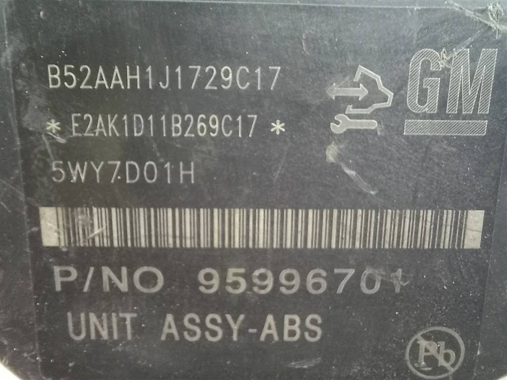 блок abs CHEVROLET  SPARK 1.0 MT (67 л.с.)Spark  M300 (2009—2016) Хетчбэк 95996701, 6380 рублей, Москва