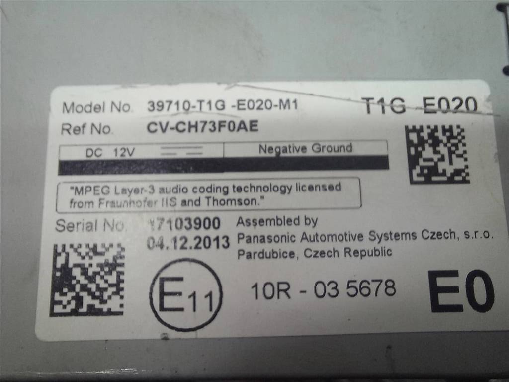 дисплей информационный HONDA CR-V 2.0 AT (150 л.с.)CR-V  IV (2011—2015) Внедорожник 39710T1GE02, 6730 рублей, Москва