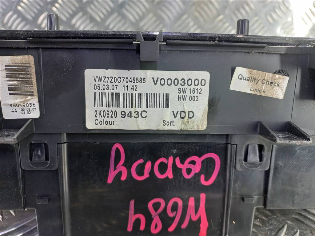 панель приборов Volkswagen Caddy  2K0920943C, 5000 рублей, Москва