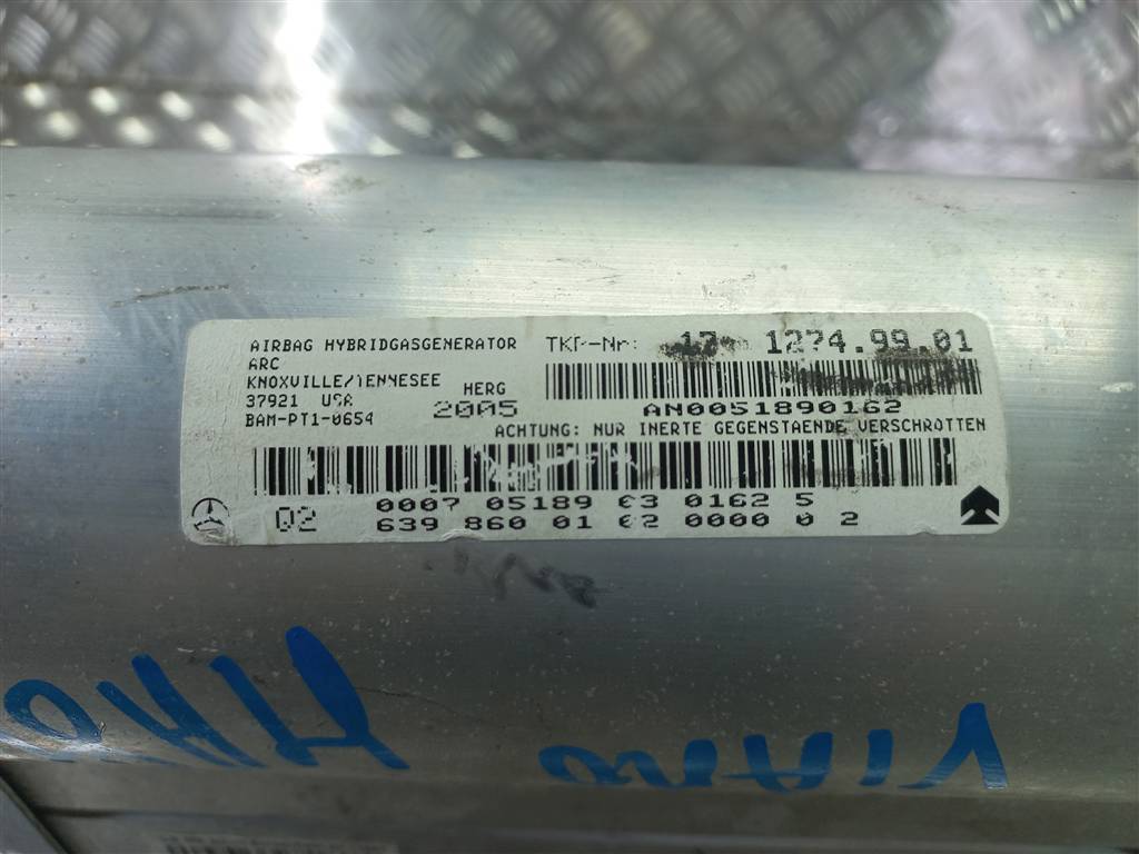 подушка безопасности пассажира MERCEDES-BENZ Vito  A6398600102, 3850 рублей, Москва