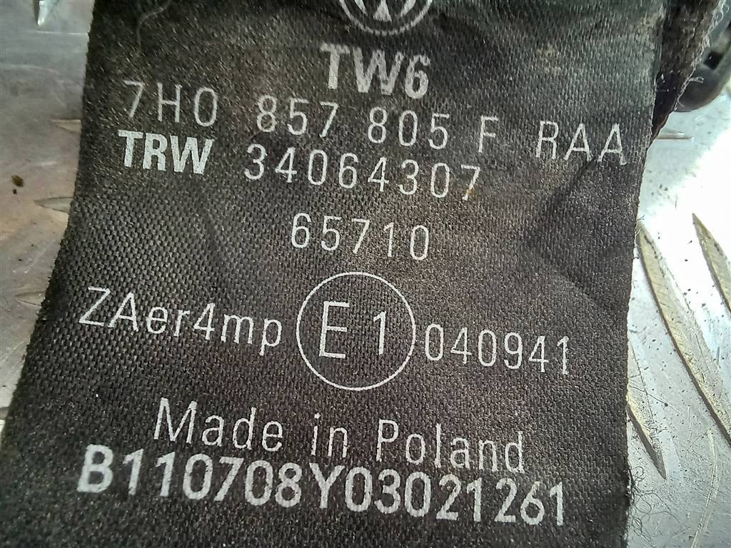 ремень безопасности Volkswagen Transporter  7H0857805J, 6150 рублей, Москва