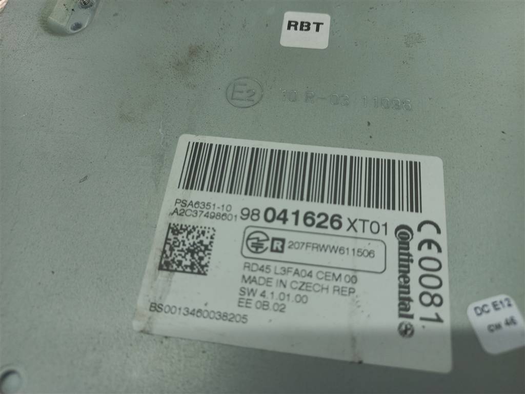 магнитола Citroen Berlingo  98041626XT, 7300 рублей, Москва