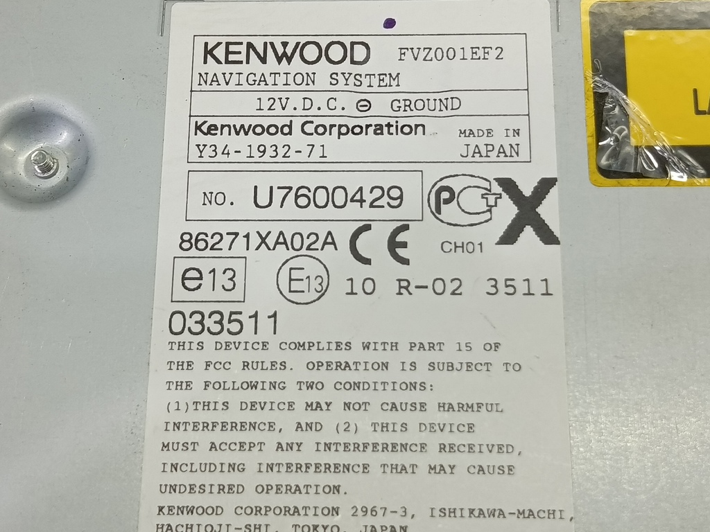 блок управления навигацией SUBARU Tribeca 3.0 4WD AT (250 л.с.)Tribeca  WX (2004—2007) Внедорожник 86271XA02A, 2130 рублей, Москва