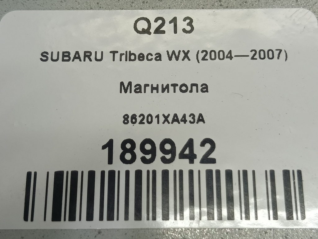 магнитола SUBARU Tribeca 3.0 4WD AT (250 л.с.)Tribeca  WX (2004—2007) Внедорожник 86201XA43A, 15350 рублей, Москва