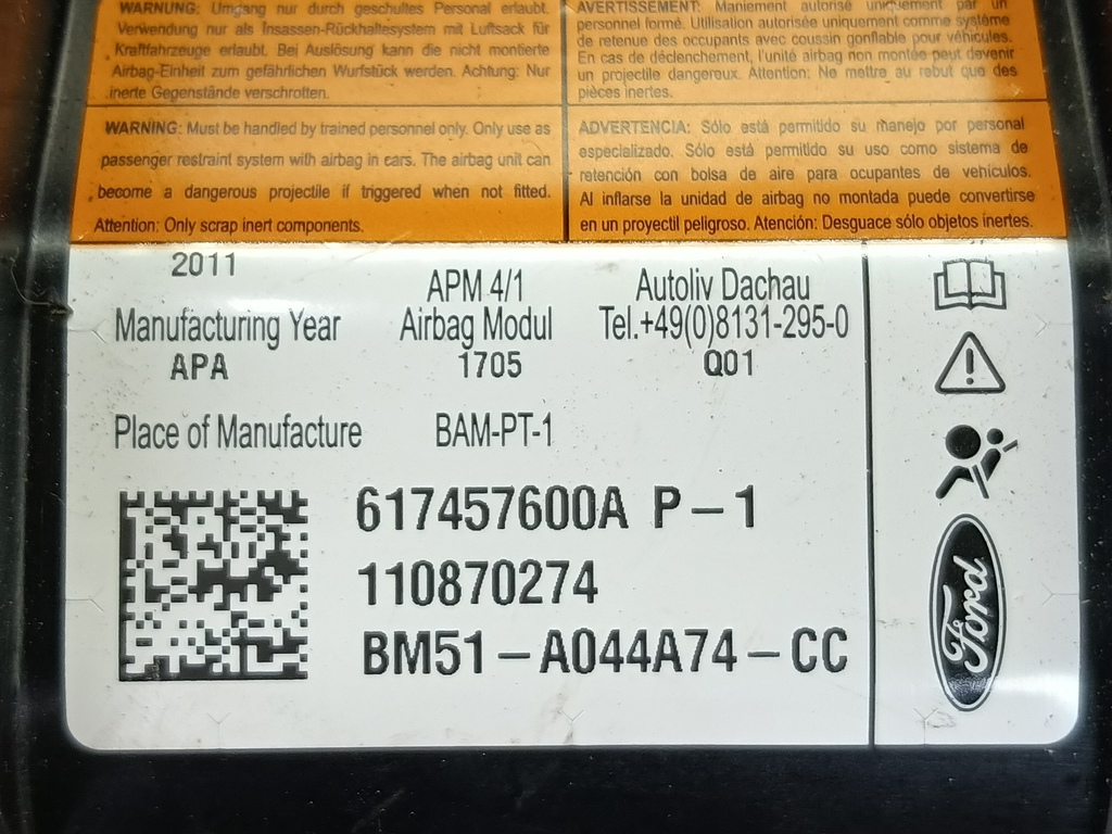 подушка безопасности пассажира FORD Focus  1780158, 2700 рублей, Москва