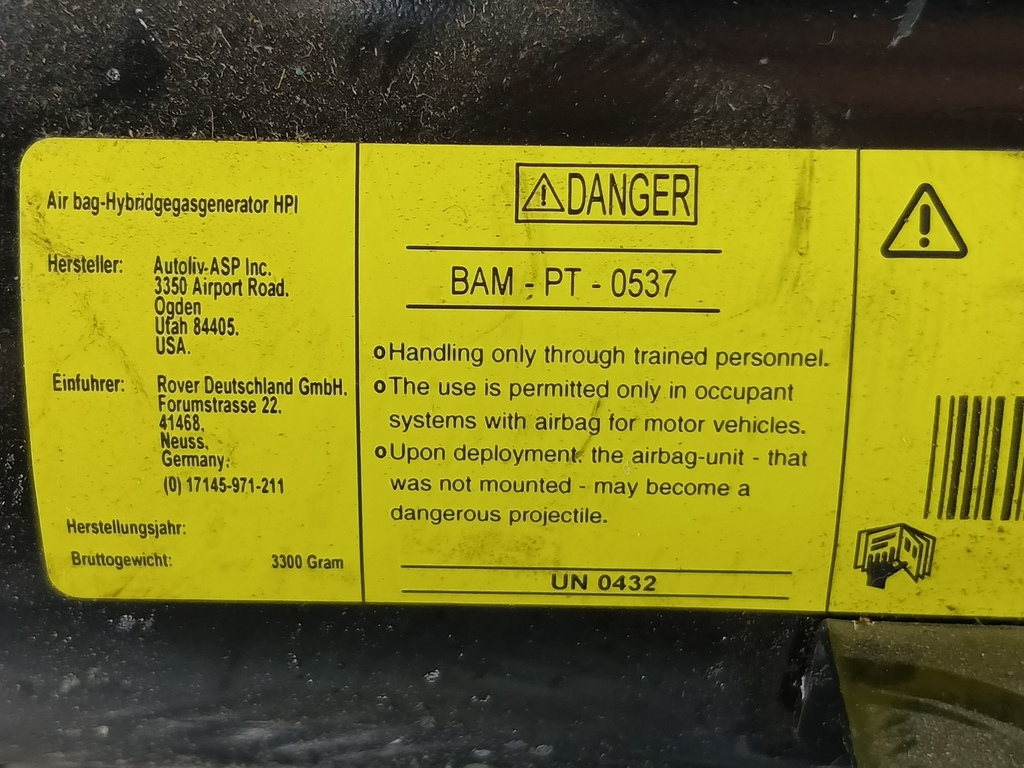 подушка безопасности пассажира LAND ROVER FREELANDER  EHM000060LDL, 1550 рублей, Москва