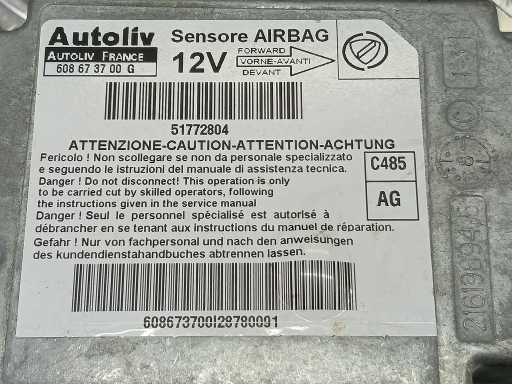 блок управления srs (air bag) Fiat Doblo 1.4 MT (77 л.с.)Doblo  I рестайлинг (2005—2015) Минивэн 51772804, 1550 рублей, Москва