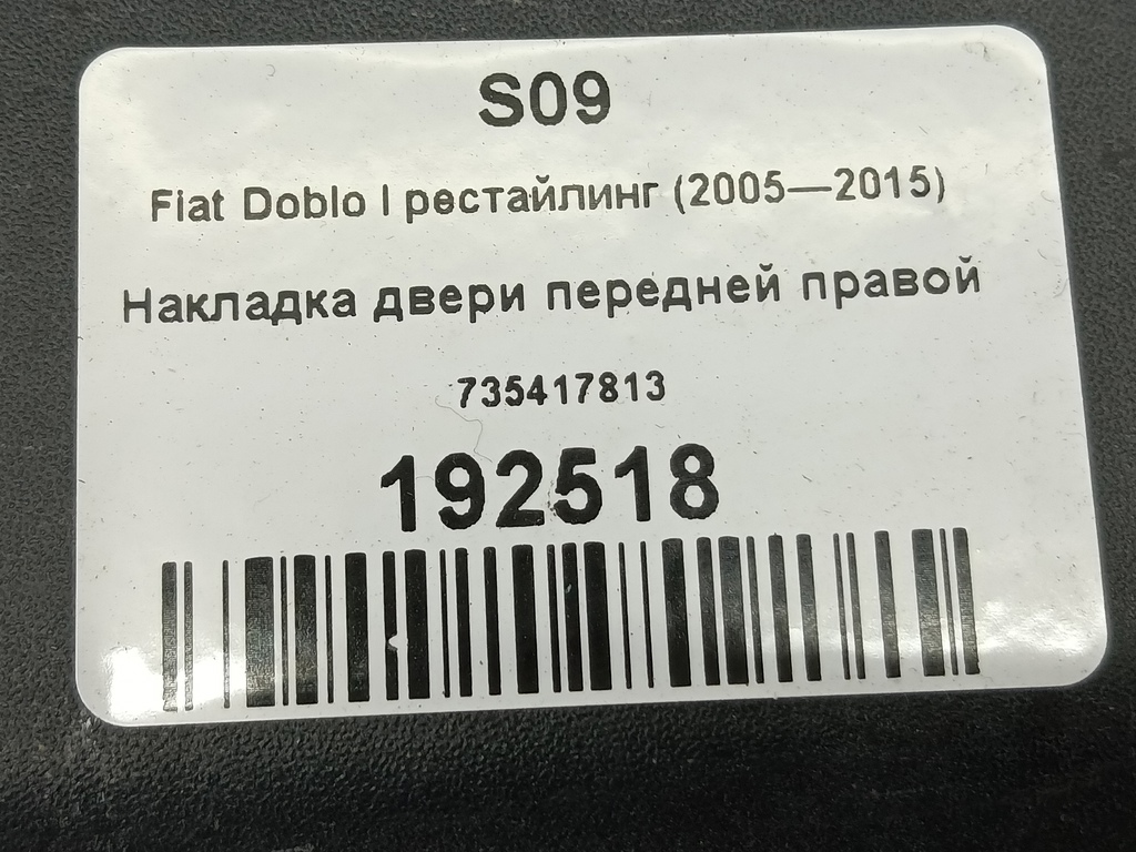 накладка двери Fiat Doblo 1.4 MT (77 л.с.)Doblo  I рестайлинг (2005—2015) Минивэн 735417813, 630 рублей, Москва