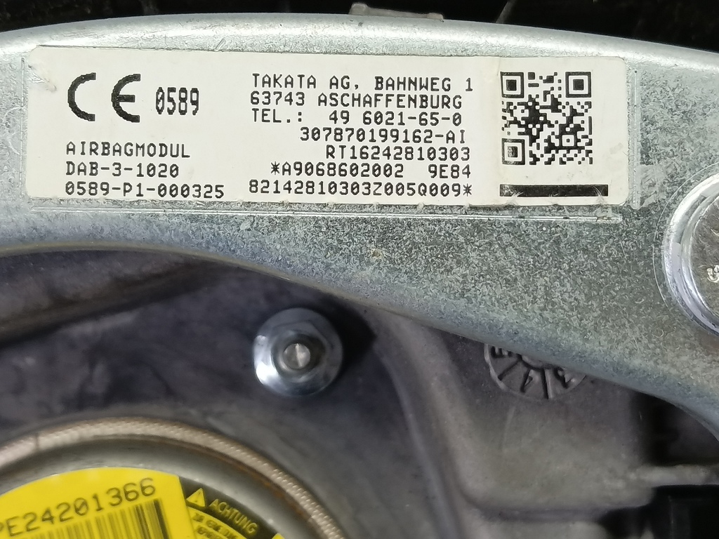 подушка безопасности водителя MERCEDES-BENZ Sprinter  A9068602002, 15350 рублей, Москва