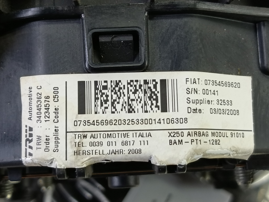 подушка безопасности водителя Fiat Ducato  735456962, 3850 рублей, Москва