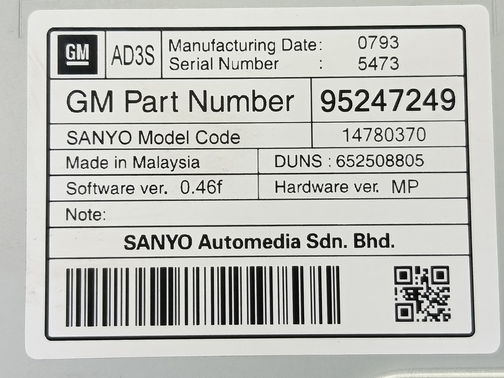 дисплей информационный CHEVROLET  Cruze 1.8 MT (141 л.с.)Cruze  I рестайлинг (2012—2015) Хетчбэк 95247249, 4430 рублей, Москва