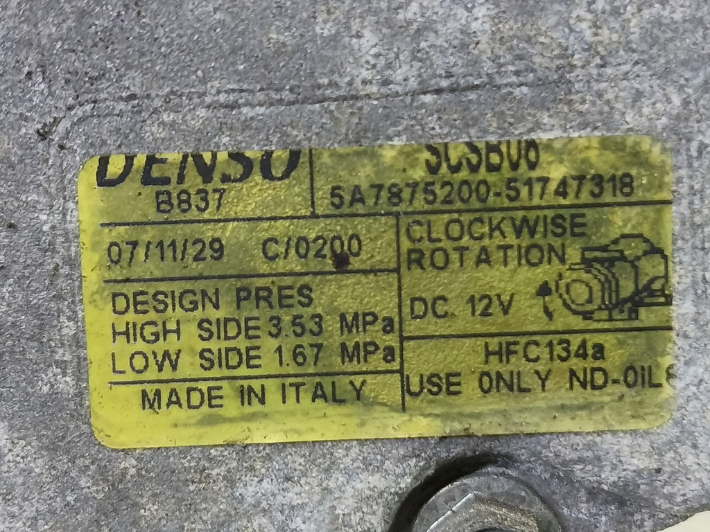 компрессор кондиционера Fiat Doblo 1.4 MT (78 л.с.)Doblo  I рестайлинг (2005—2015) Фургон 51747318, 2700 рублей, Москва