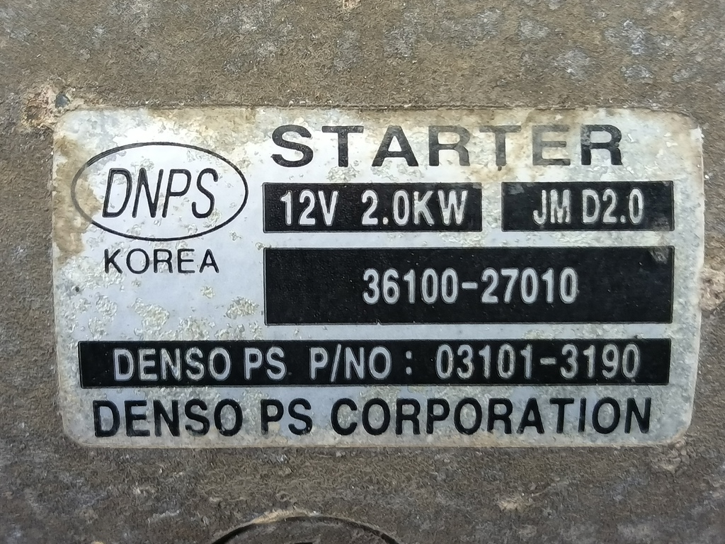 стартер Hyundai TUCSON 2.0 CRDi AT (112 л.с.)Tucson  I (2004—2011) Внедорожник 3610027010, 5690 рублей, Москва