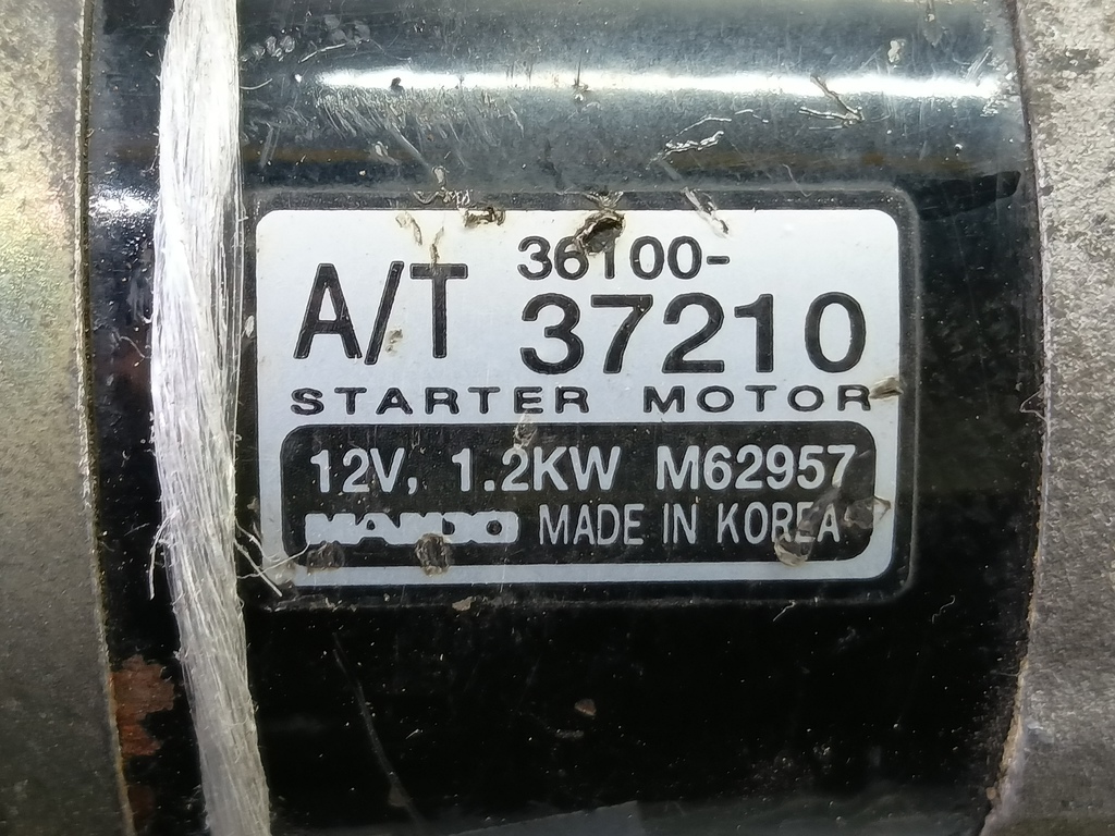 стартер Hyundai SANTA FE 2.7 AT (173 л.с.)Tucson  I (2004—2011) Внедорожник 3610037210, 5810 рублей, Москва