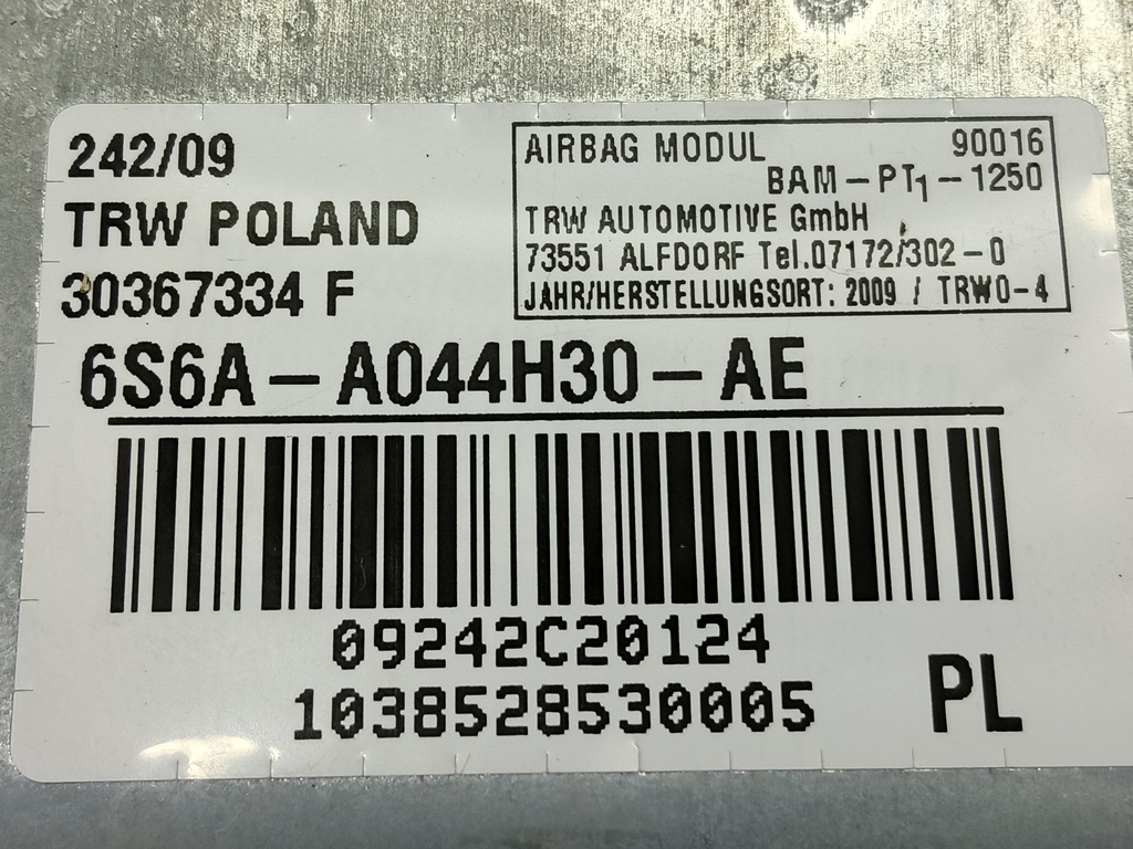 подушка безопасности пассажира FORD Fusion 1.4 MT (80 л.с.)Fusion  I рестайлинг (2005—2012) Хетчбэк 1698598, 2130 рублей, Москва