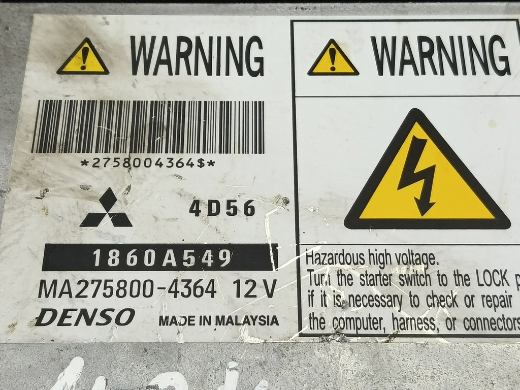 блок управления двигателем MITSUBISHI L200  2.5 DI-D MT (136 л.с.)L200  IV (2006—2014) Пикап 1860A549, 1550 рублей, Москва