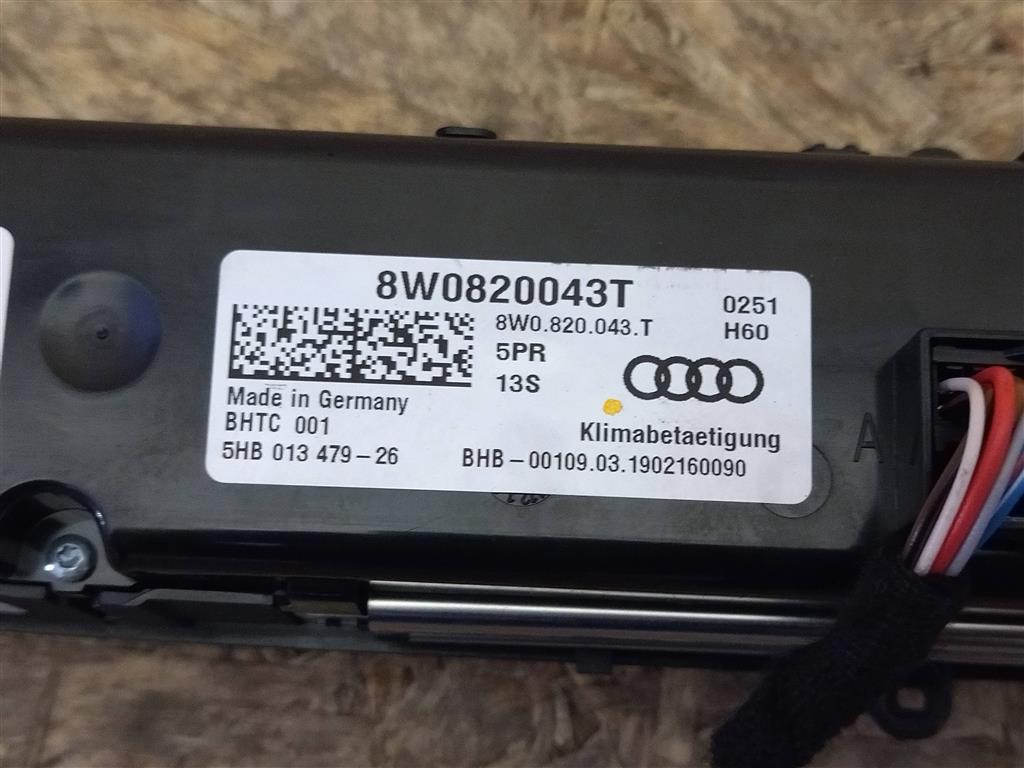 8W0820043T Панель климата Audi Q5 8R 2019 , 5HB01347926 купить бу в Тольятти  по цене 16900 руб. Z34851195 - iZAP24